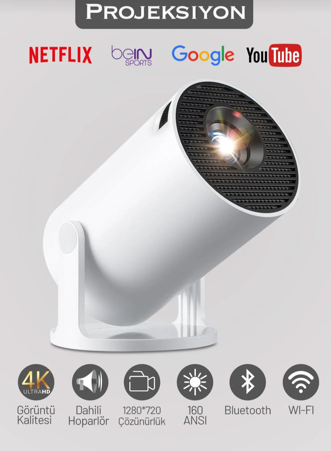 Gomax HY300 PRO 4K Taşınabilir Sinema Projeksiyon